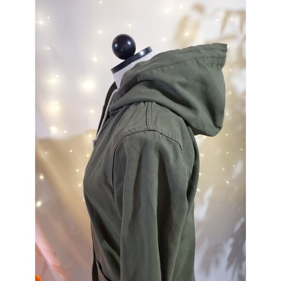 Mollusk Surf Shop California Sunset Green Hooded Canvas Jacket Womens Size S - Picture 7 of 10